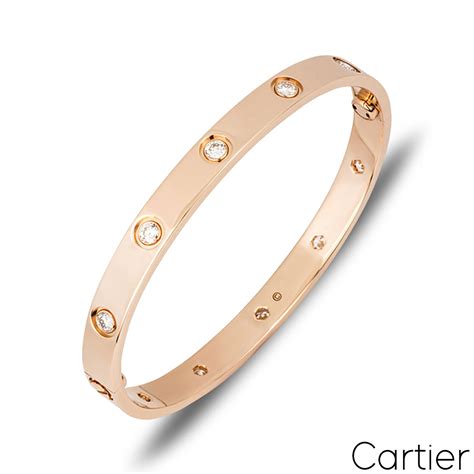 cartier love bracelet diamonds rose gold|cartier love bracelet full diamonds.